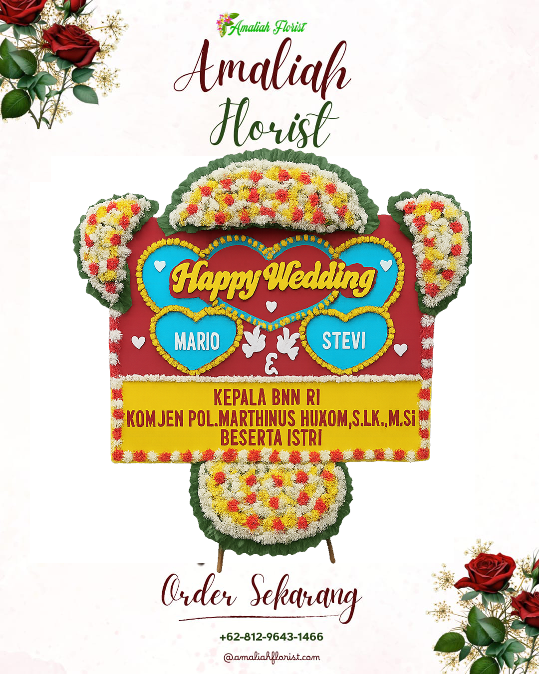 Papan Bunga Pernikahan Morowali Utara